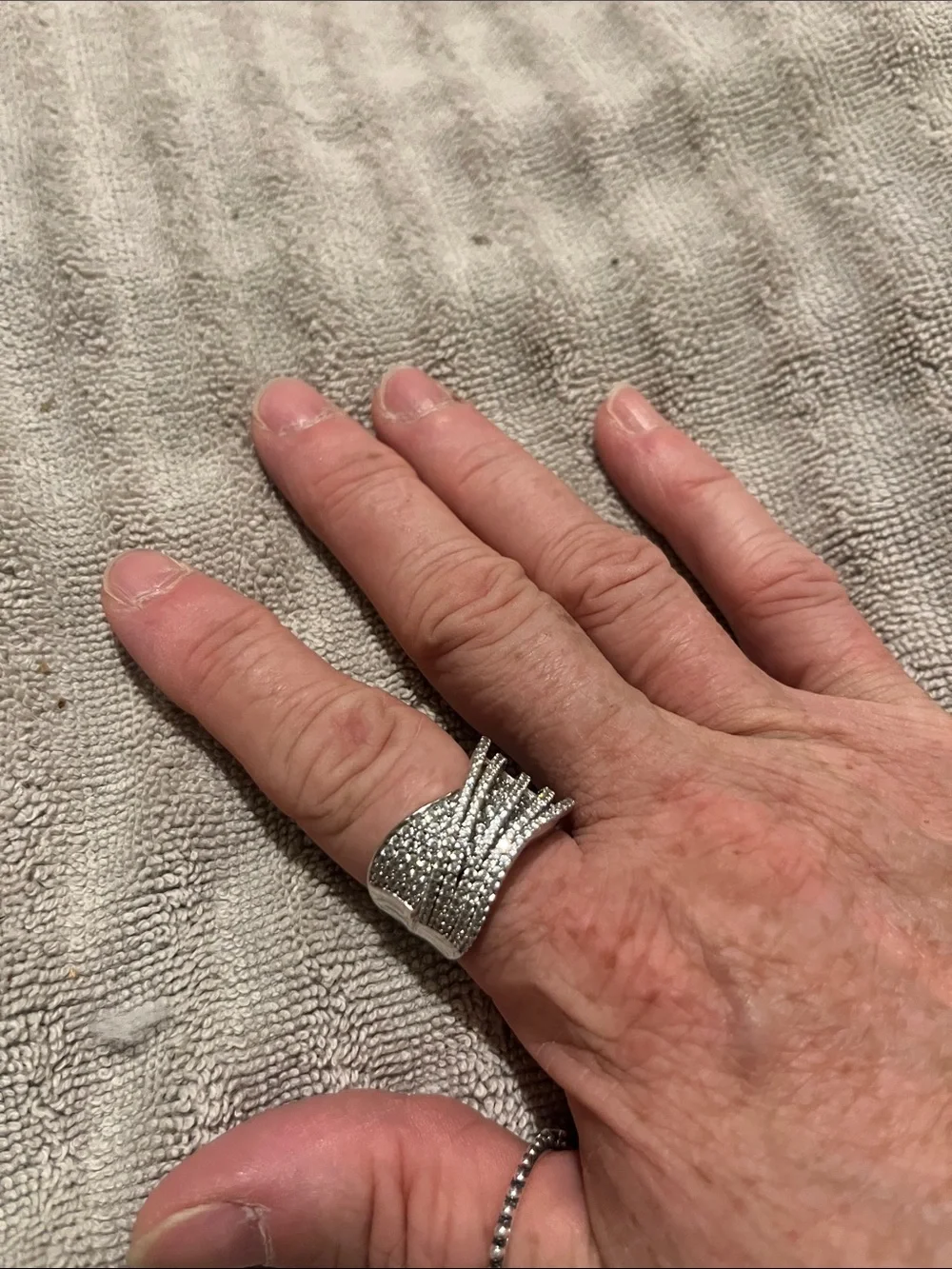 Sparkling Lafonn Sterling Crisscross Ring with Pave Accents